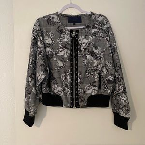 Rachel Roy Plaid Bomber Jacket